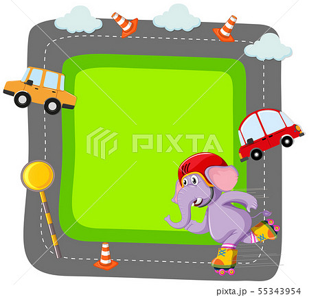 Elephant and card frame scene Elephant and card frame scene 55343954