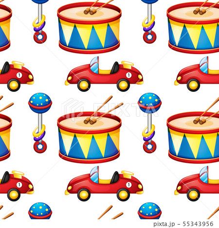 Seamless pattern tile cartoon with toys Seamless pattern tile cartoon with toys 55343956