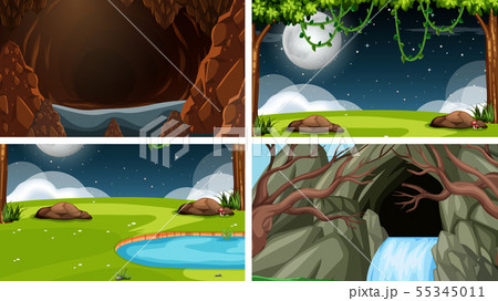Set of scenes in nature setting 55345011