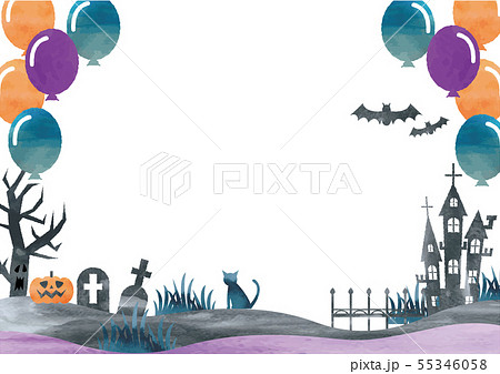 Watercolor Style Halloween Background Frame Stock Illustration