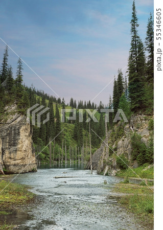 Amazing views of lake Kaindy, Kazakhstan 55346605