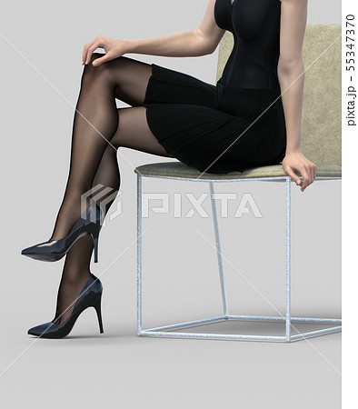 Women's legs wearing stockings perming3DCG - Stock Illustration