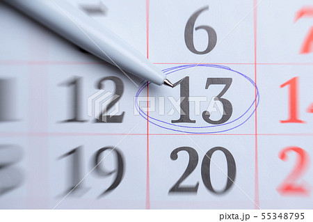 Friday the 13th on the calendar. Friday the 13th on the calendar. 55348795