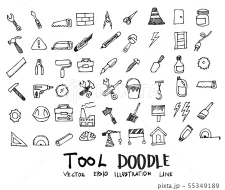 line drawing doodle of a metal tool box 11938583 Vector Art at