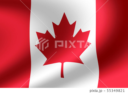 光沢のあるサテン生地風 国旗イラスト カナダ のイラスト素材