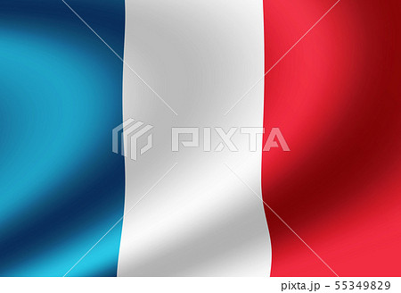 光沢のあるサテン生地風 国旗イラスト フランス のイラスト素材