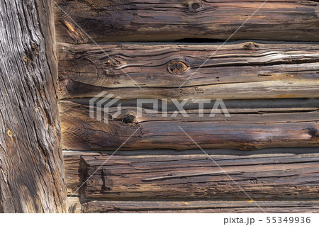Background texture of old weathered wood cladding Background texture of old weathered wood cladding 55349936