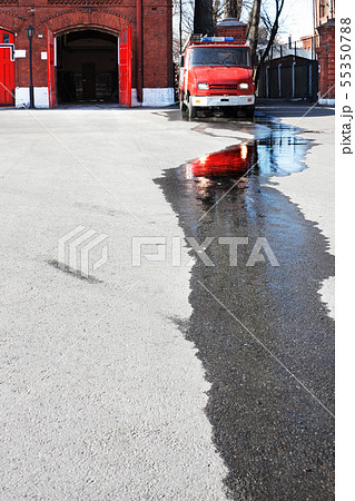 Fire station and fire truck Fire station and fire truck 55350788
