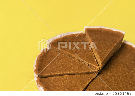 Uneven pimpkin pie slices. Pie chart concept. 55351465