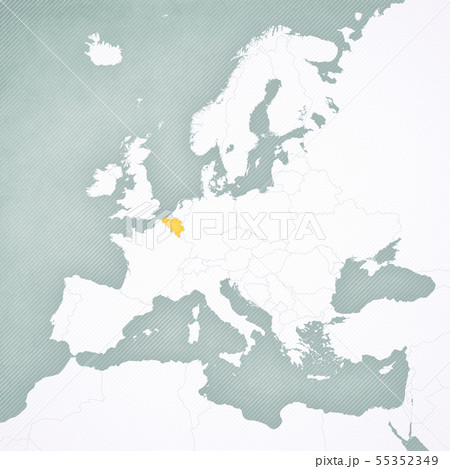 Where Is Belgium On The Map Of Europe Map Of Europe - Belgium - Stock Illustration [55352349] - Pixta