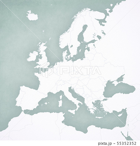 Empty Map Of Europe Blank Map Of Europe - Stock Illustration [55352352] - Pixta