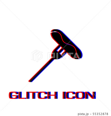 Sausage on fork icon flat. 55352878