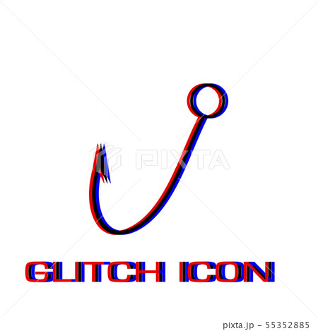 Fishing hook icon flat. 55352885