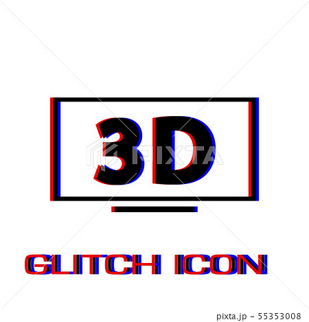 3D Television icon flat 55353008