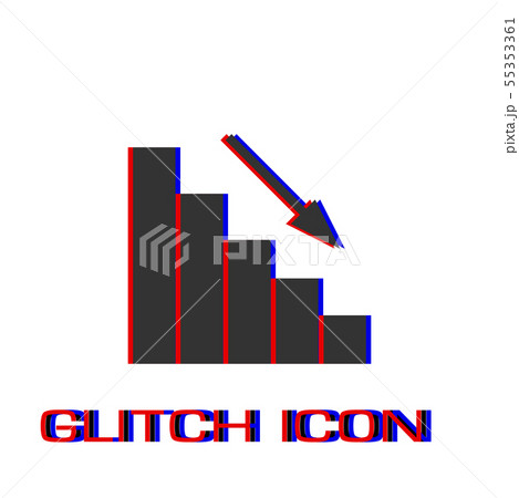 Graph down icon flat. Graph down icon flat. 55353361