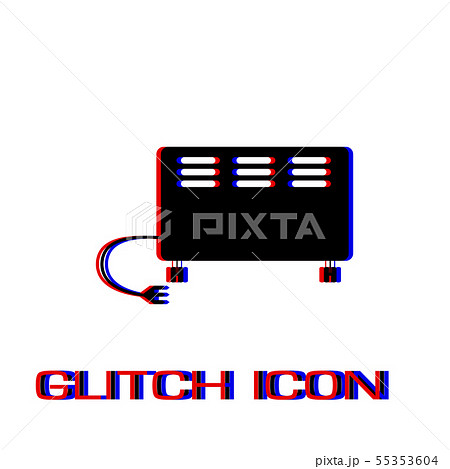 Electric heater icon flat. 55353604