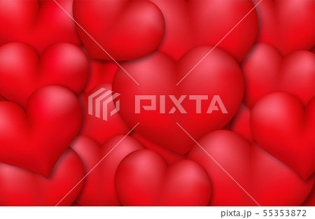 Red hearts 3d vector love  Red hearts 3d vector love  55353872
