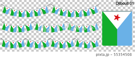 ジブチの国旗のガーラーンド ベクターデータ(bunting garland) ジブチの国旗のガーラーンド ベクターデータ(bunting garland) 55354508