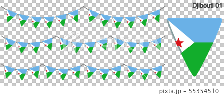 ジブチの国旗のガーラーンド　ベクターデータ（bunting garland） 55354510
