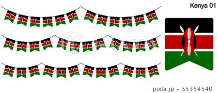 ケニアの国旗のガーラーンド　ベクターデータ（bunting garland） 55354540