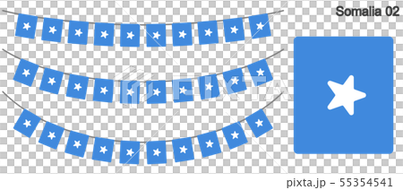 ソマリアの国旗のガーラーンド ベクターデータ(bunting garland) ソマリアの国旗のガーラーンド ベクターデータ(bunting garland) 55354541