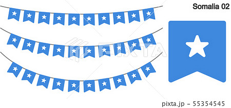 ソマリアの国旗のガーラーンド　ベクターデータ（bunting garland）