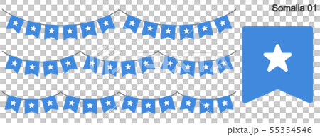 ソマリアの国旗のガーラーンド ベクターデータ(bunting garland) ソマリアの国旗のガーラーンド ベクターデータ(bunting garland) 55354546