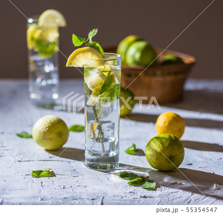 Summer concept of Cold lemonade Summer concept of Cold lemonade 55354547