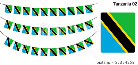 タンザニアの国旗のガーラーンド　ベクターデータ（bunting garland）