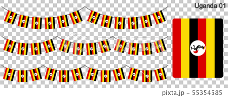 Garland of Uganda flag vector data (bunting garland) Garland of Uganda flag vector data (bunting garland) 55354585
