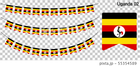 Garland of Uganda flag vector data (bunting garland) Garland of Uganda flag vector data (bunting garland) 55354589