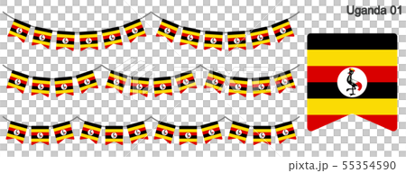 Garland of Uganda flag vector data (bunting garland) Garland of Uganda flag vector data (bunting garland) 55354590