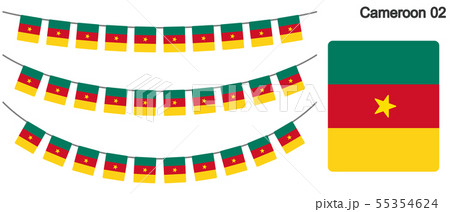 カメルーンの国旗のガーラーンド　ベクターデータ（bunting garland）