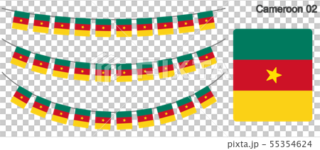 Garland of Cameroon flag vector data (bunting garland) 55354624