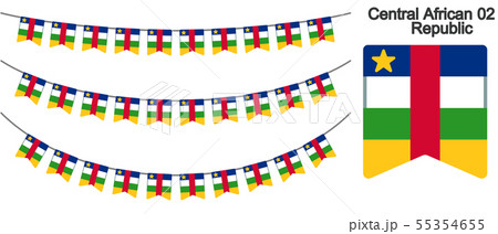 中央アフリカの国旗のガーラーンド　ベクターデータ（bunting garland）