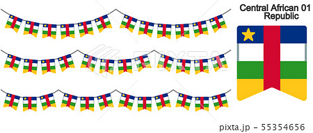 中央アフリカの国旗のガーラーンド　ベクターデータ（bunting garland）
