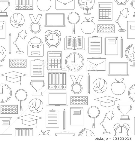 Back to school doodles on white background 55355018