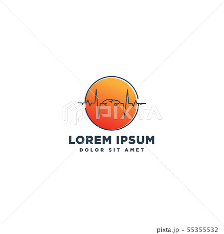 brain wave logo template vector illustration icon brain wave logo template vector illustration icon 55355532