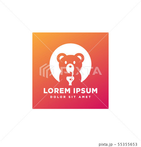 bear drinking juice logo template vector 55355653