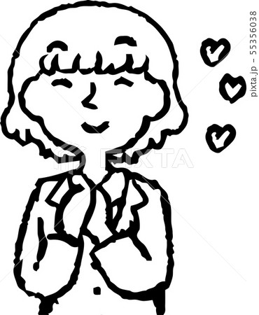 女性 ビジネスウーマン OL 上半身 ポーズ 表情 ゆるふわパーマ イラスト 55356038