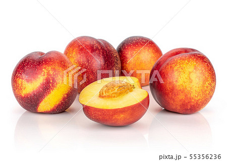 Fresh red nectarine isolated on white 55356236