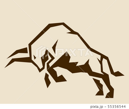 雄牛のイラスト シルエット Bull Vector Illustrationのイラスト素材