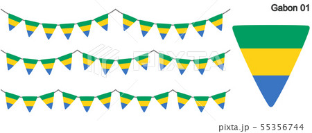 ガボンの国旗のガーラーンド　ベクターデータ（bunting garland）
