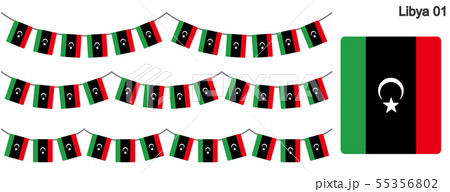 リビアの国旗のガーラーンド　ベクターデータ（bunting garland）