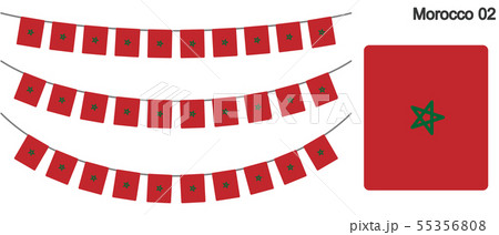 モロッコの国旗のガーラーンド　ベクターデータ（bunting garland）