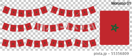 Garland of Morocco flag vector data (bunting garland) 55356809