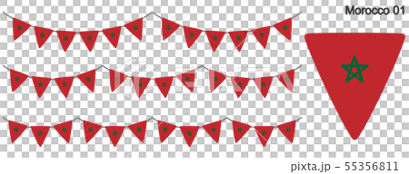 摩洛哥加蘭國旗矢量數據（彩旗花環） 55356811