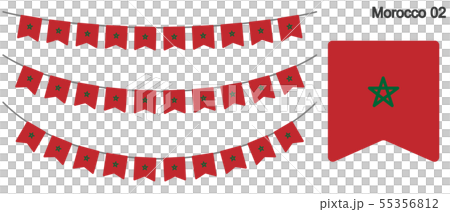 モロッコの国旗のガーラーンド　ベクターデータ（bunting garland） 55356812