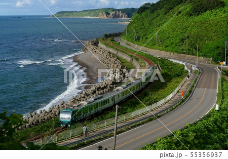 《五能線が走る風景 (晴れ)》青森県深浦町 《五能線が走る風景 (晴れ)》青森県深浦町 55356937