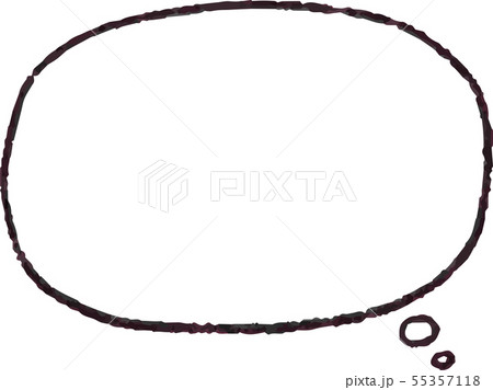 吹き出し テキストスペース 手描き アイコン 素材 フレーム 雲形 55357118